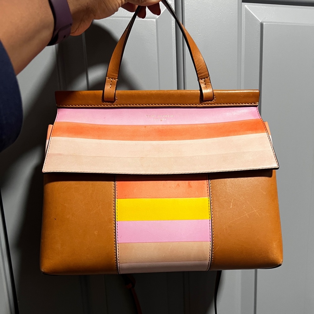 Tory Burch colored blocked satchel
